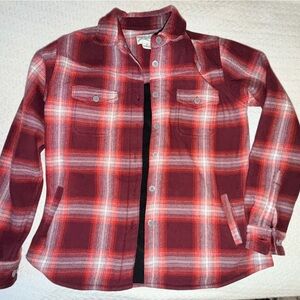 Red Plaid Button-Up Jacket